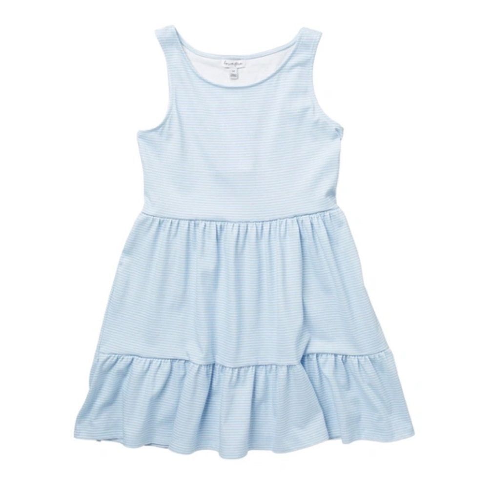 Love, Fire Girls Blue White Striped Tiered Tank Dress Size XL